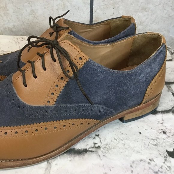 Samuel Wndsor Shoes Mens Size 12 Classic Wingtip Oxfords Lace Up Leather - Picture 5 of 14